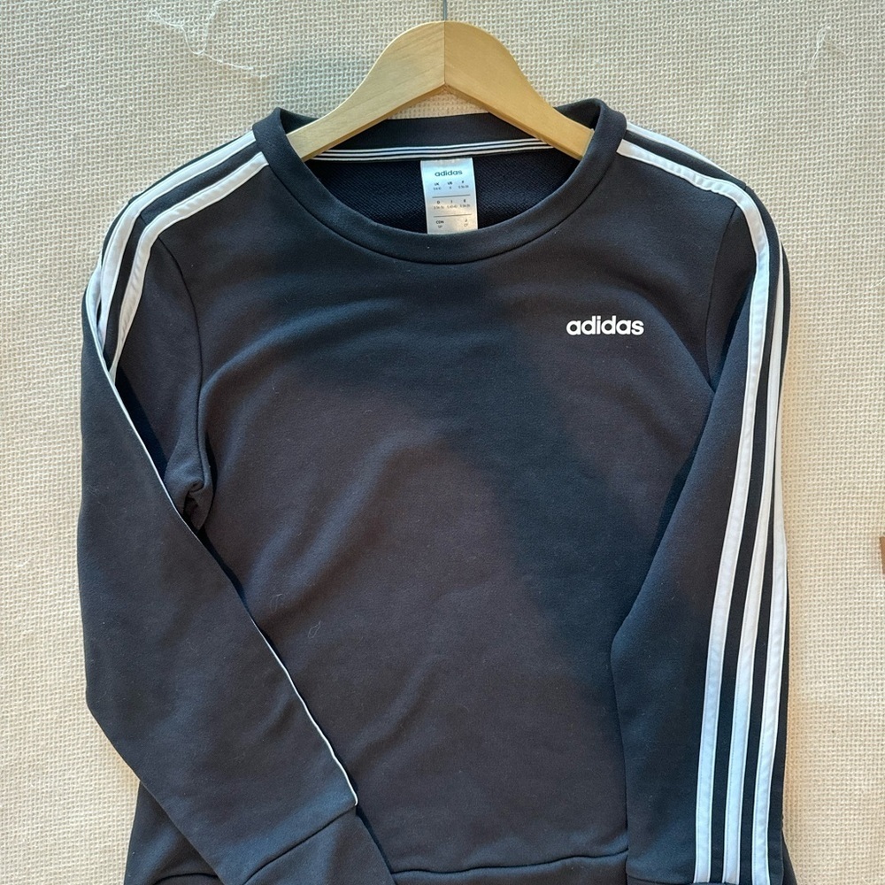 Adidas Black Sweatshirt with White Stripes
